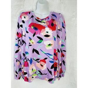 Adyson Parker NWT Purple floral super soft modal blend large blouse